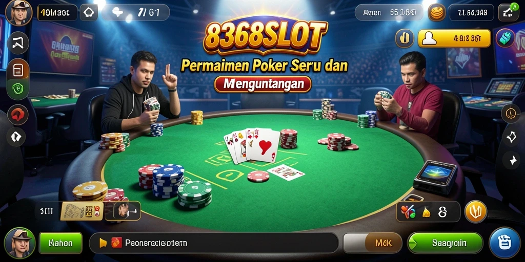 Tampilan gameplay poker yang menegangkan di 8368SLOT.