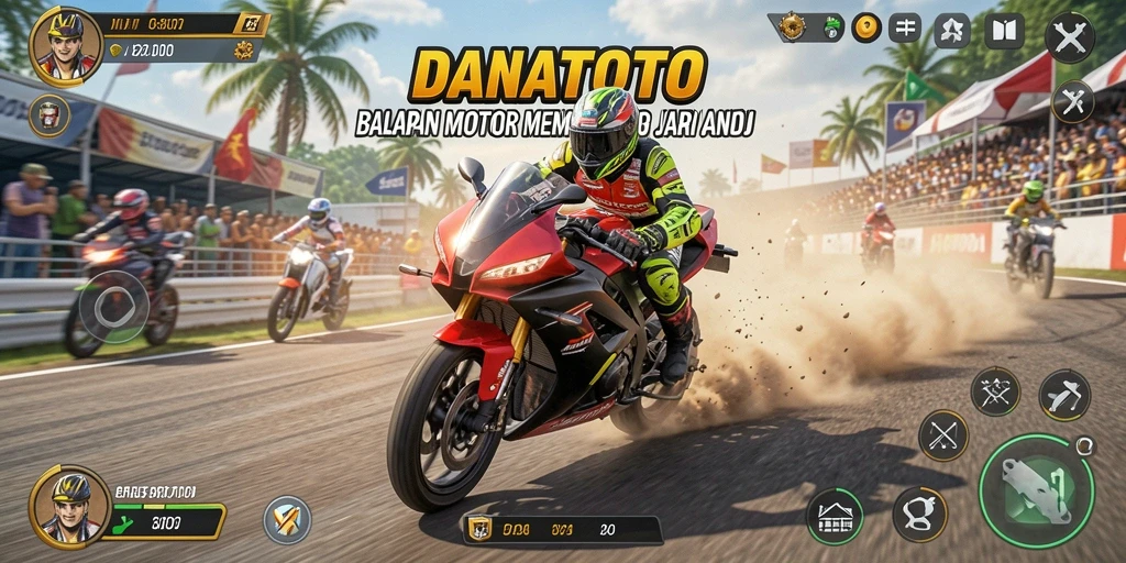Tampilan gameplay balapan seru di DANATOTO.