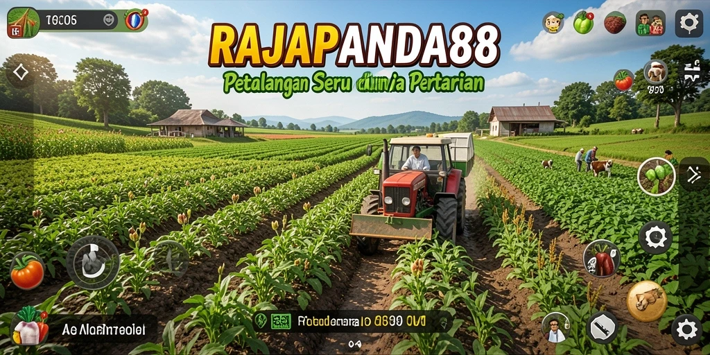 Tampilan gameplay seru dalam <strong>RAJAPANDA88</strong> menunjukkan aktivitas pertanian yang menarik.