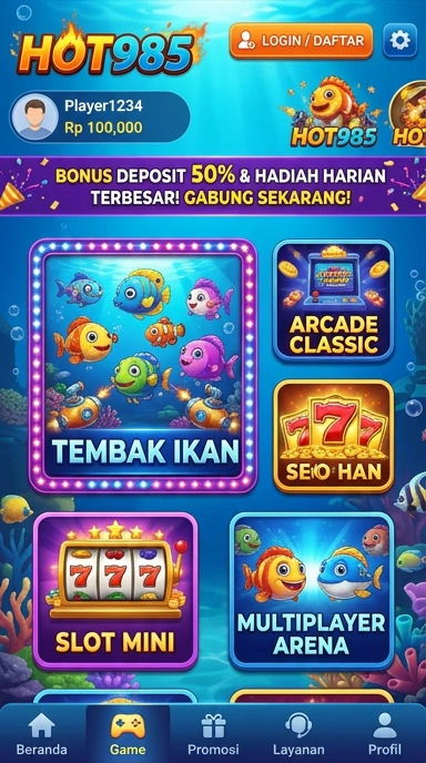 Tampilan antarmuka aplikasi hot985 yang modern dan user-friendly.